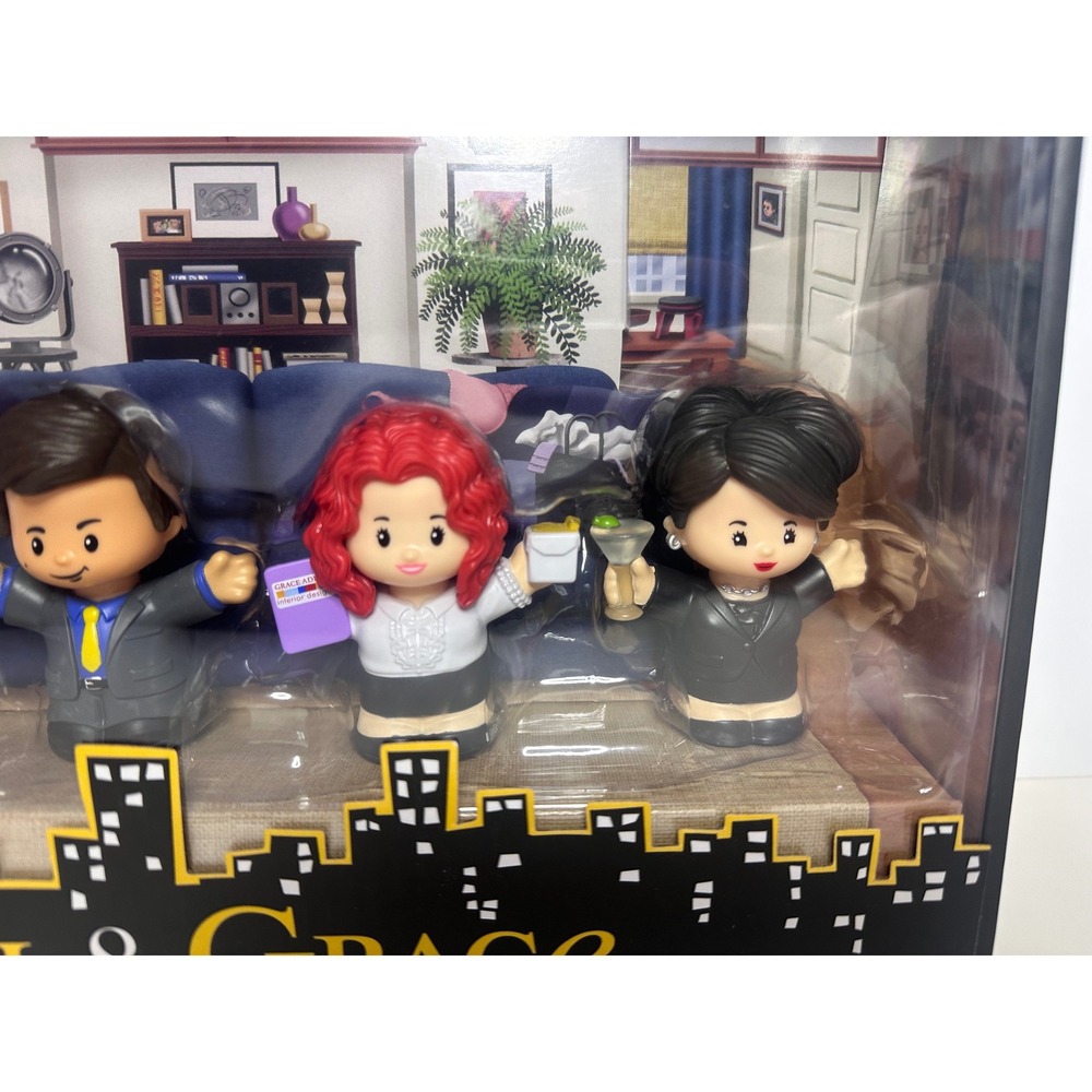 Fisher-Price Little People Collector Will & Grace Figure Set 4-Pack Mattel NEW - Picture 4 of 8